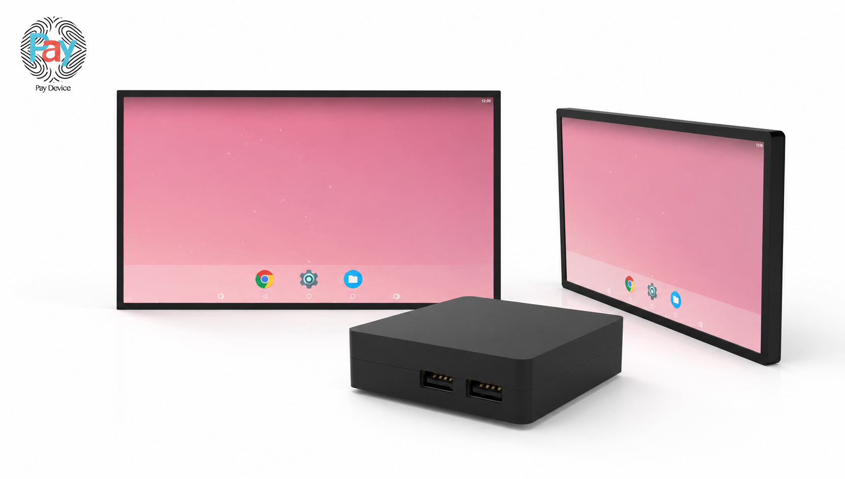 High-precision clean-cut rendering of the three products: the metal model on the left, the plastic model in the middle, and the smart box on the right, set against a clean background.