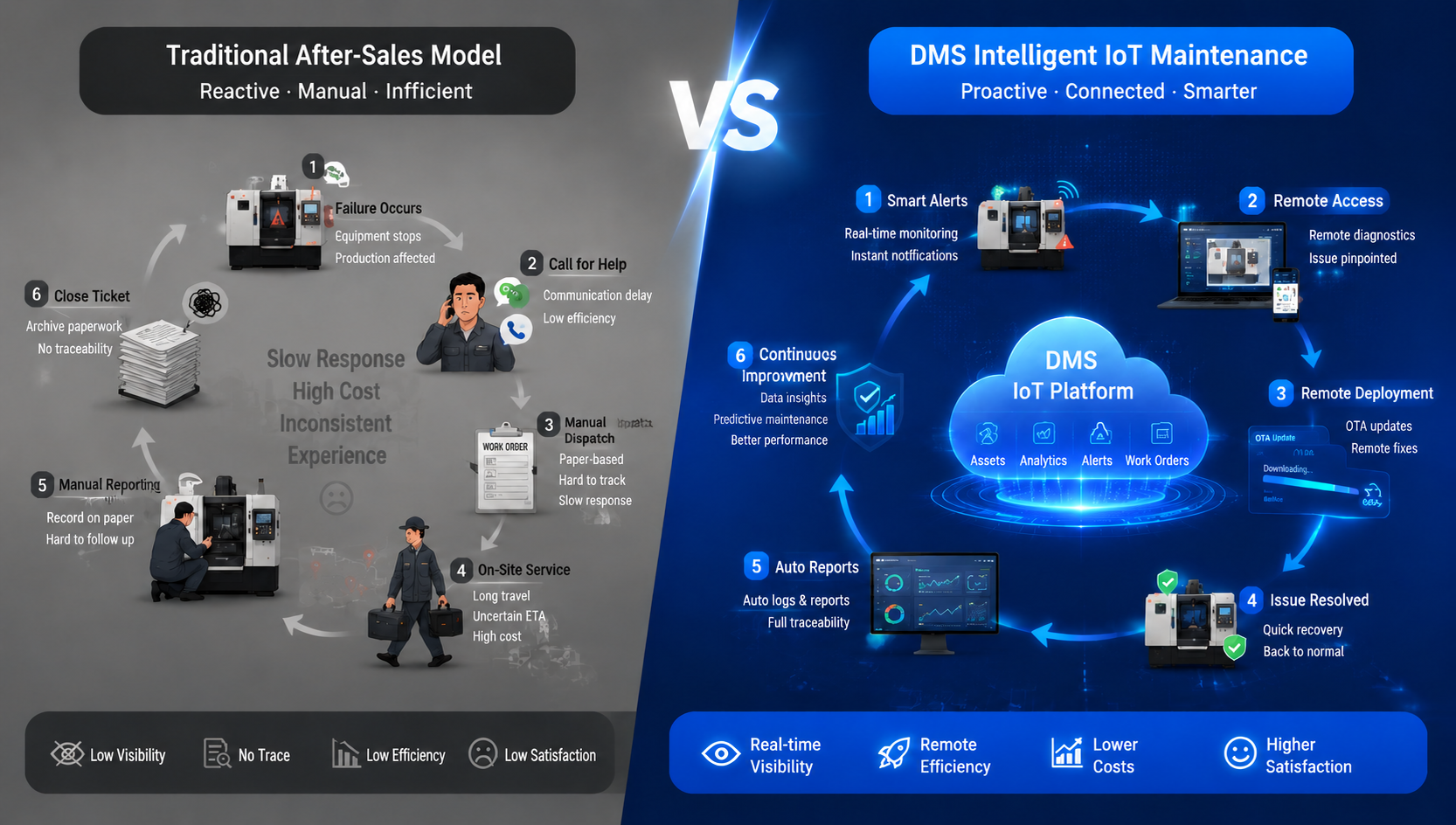 Legacy Fleet Support vs. DMS Intelligent IoT Operations Hub